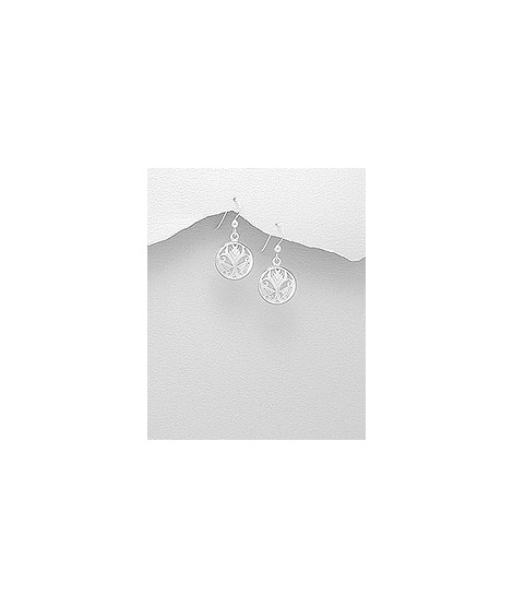 Boucles d'oreilles Fleurs celtiques en argent 30 mm