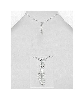 Pendentif petite plume indienne en argent