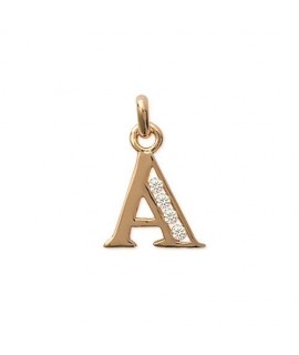 Pendentif lettre de l'alphabet au choix argent et oxyde de zirconium