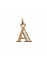 Pendentif lettre de l'alphabet au choix argent et oxyde de zirconium