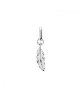 Pendentif mini plume en argent rhodié