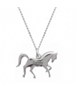 Pendentif Médaille cheval Plaque en argent 925