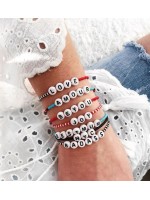 Perles acrylique lettres de l'alphabet pour bracelet