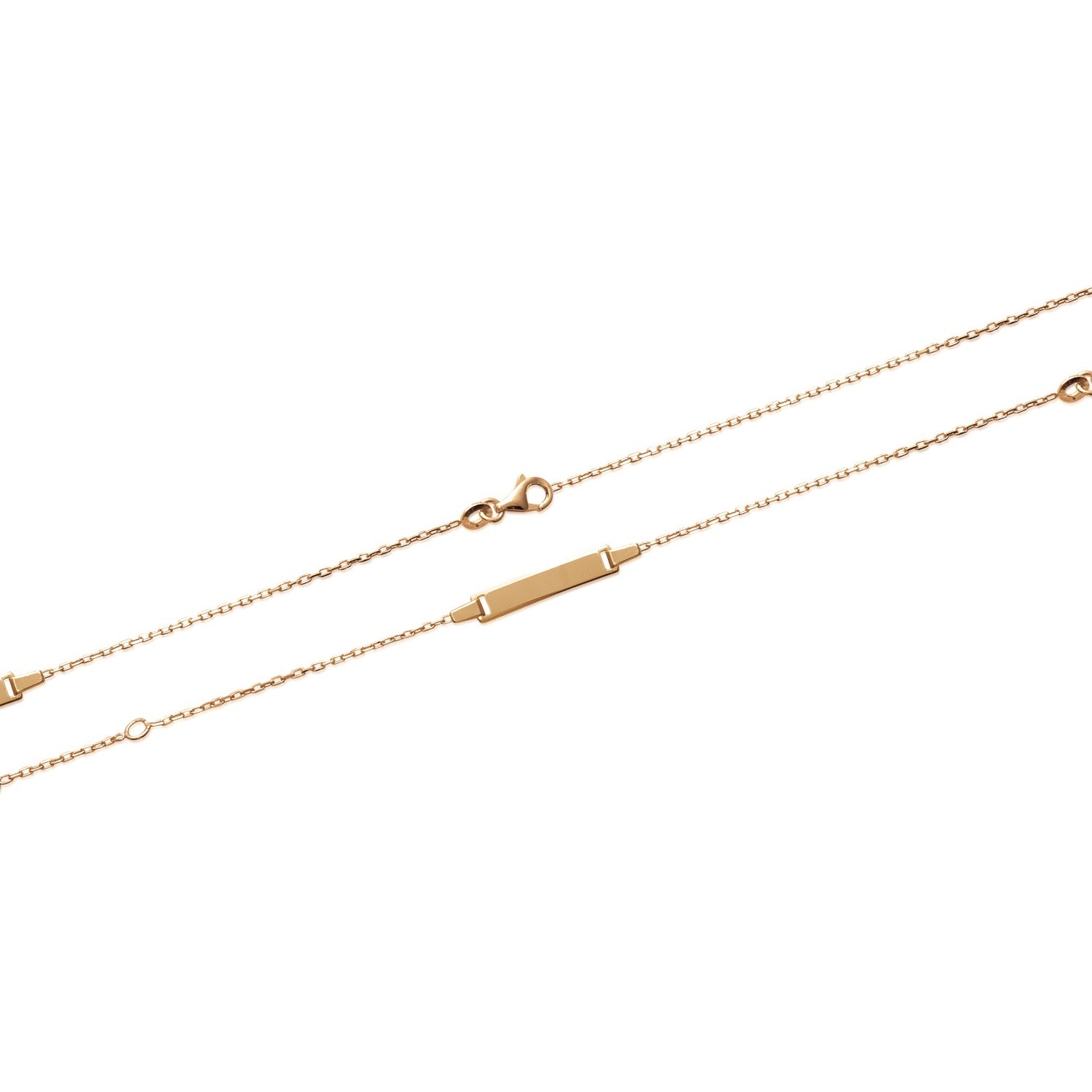 CHAINE Plaqué OR 18K maille Forçat diamanté FINE 40 cm neuf