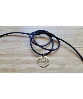 Médaille ronde 20 mm pendentif à graver plaqué or avec ou sans gravure