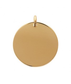 Médaille ronde 27 mm pendentif à graver plaqué or avec ou sans gravure