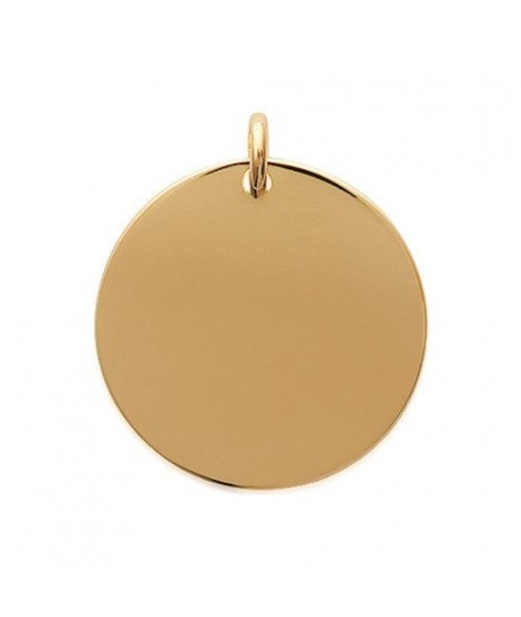 Médaille ronde 27 mm pendentif à graver plaqué or avec ou sans gravure