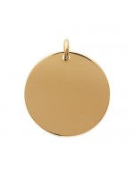 Médaille ronde 27 mm pendentif à graver plaqué or avec ou sans gravure