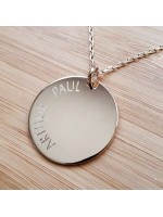 Médaille ronde 27 mm pendentif à graver plaqué or avec ou sans gravure