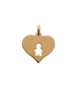 Pendentif coeur garçon en plaqué or avec ou sans gravure