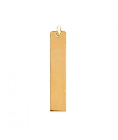 Pendentif rectangle 40 x 8 mm à graver plaqué or avec ou sans gravure