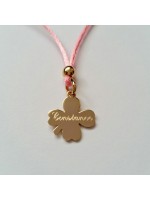 Pendentif trèfle à 4 feuilles porte bonheur à graver plaqué or avec ou sans gravure