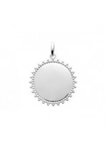 Pendentif médaille ronde 20 mm en argent rhodié à graver avec ou sans gravure