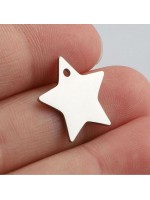 Pendentif étoile en acier 16 mm à graver avec ou sans gravure