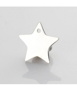 Pendentif étoile en acier 16 mm à graver avec ou sans gravure