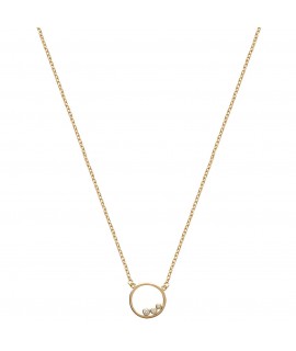 Collier Bulle Zirconium Plaqué Or