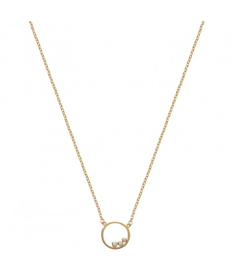 Collier Bulle Zirconium Plaqué Or