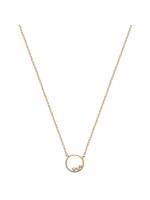 Collier Bulle Zirconium Plaqué Or