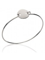 Bracelet rigide médaille gravée argent