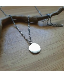 Bracelet ou collier avec médaille 12 mm acier