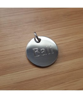 Pendentif médaille ronde • acier • diamètre au choix • avec ou sans gravure