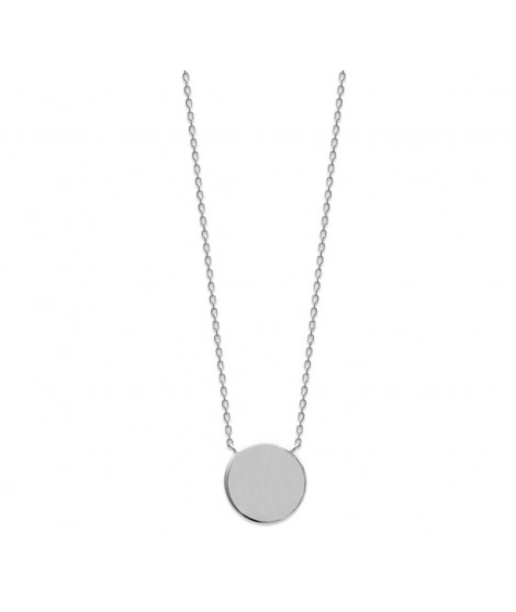 Collier galet • argent rhodié