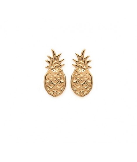 Boucles d'oreilles Ananas • plaqué or