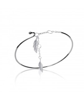 Bracelet 2 plumes • argent