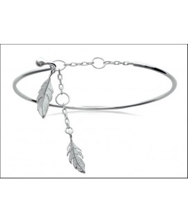 Bracelet 2 plumes • argent