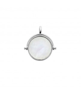 Pendentif pivotant • argent rhodié et nacre