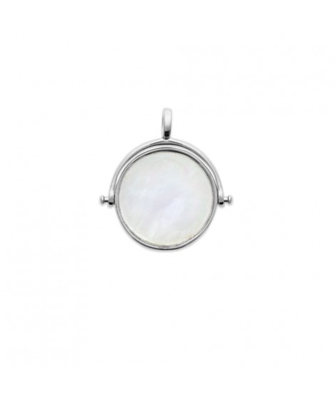 Pendentif pivotant • argent rhodié et nacre