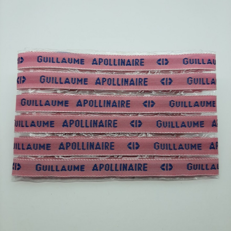 40 Étiquettes Tissées à Coudre Nom/Prénom - Texte Rouge Sur Fond Blanc, Marquage Vêtements École, Collectivité - Fabriqué En France