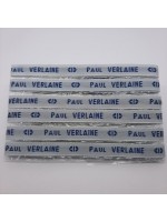 Étiquettes tissées à coudre • Fond gris / Texte bleu • Marquage vêtement nom prénom • bracelets message