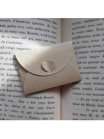 20 mini enveloppes kraft coeur